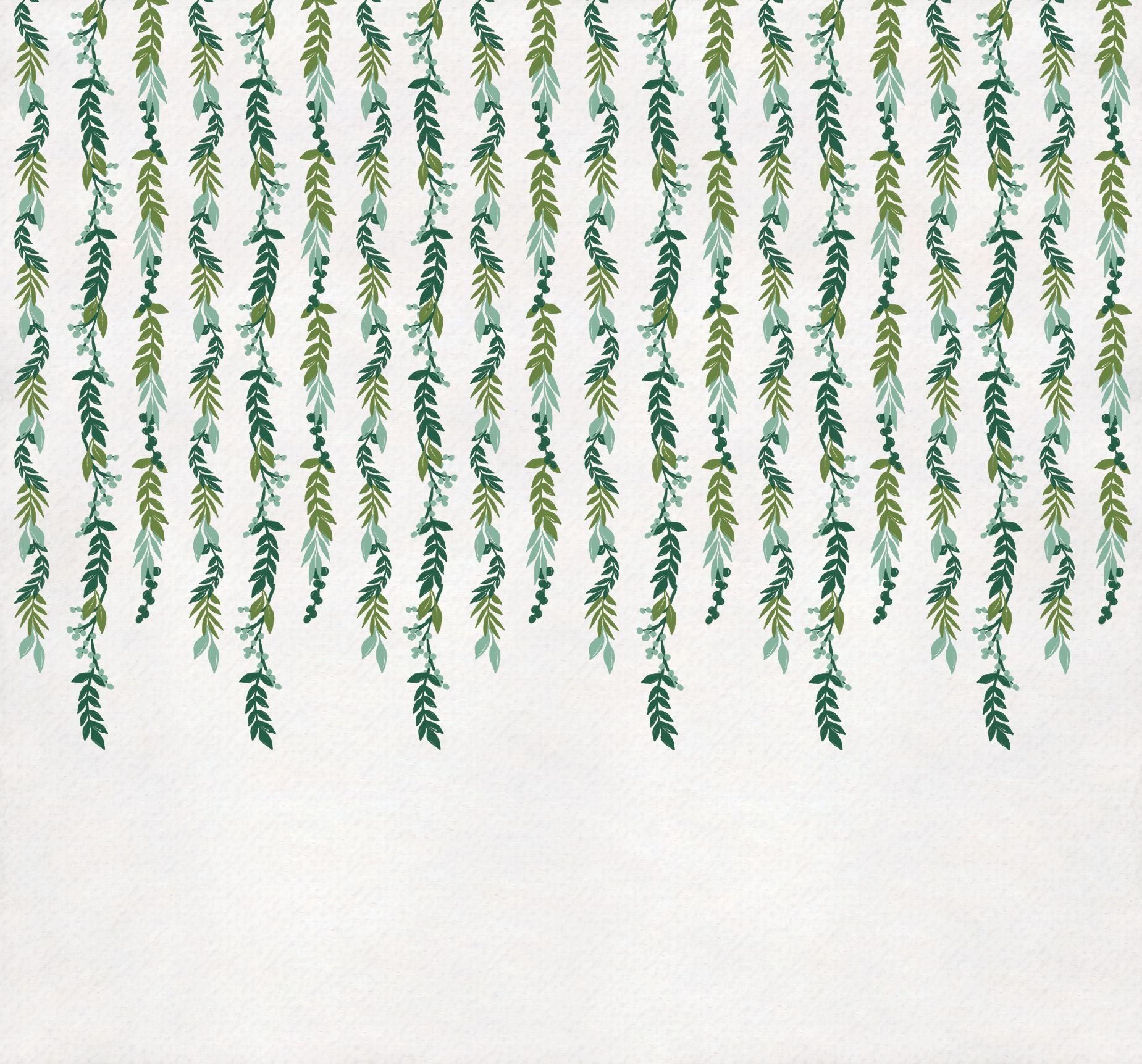 Love & Leaves Scene Setter, Green/White, 65-inch