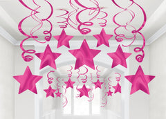 Pink Star Swirl Decorations, 30-pk