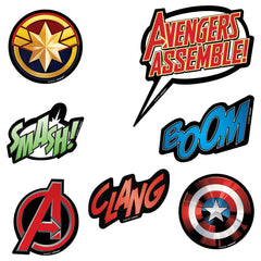 Marvel Avengers Wall & Window Vinyl Cling Decals, Red/Blue, 12-inch, 14-pk