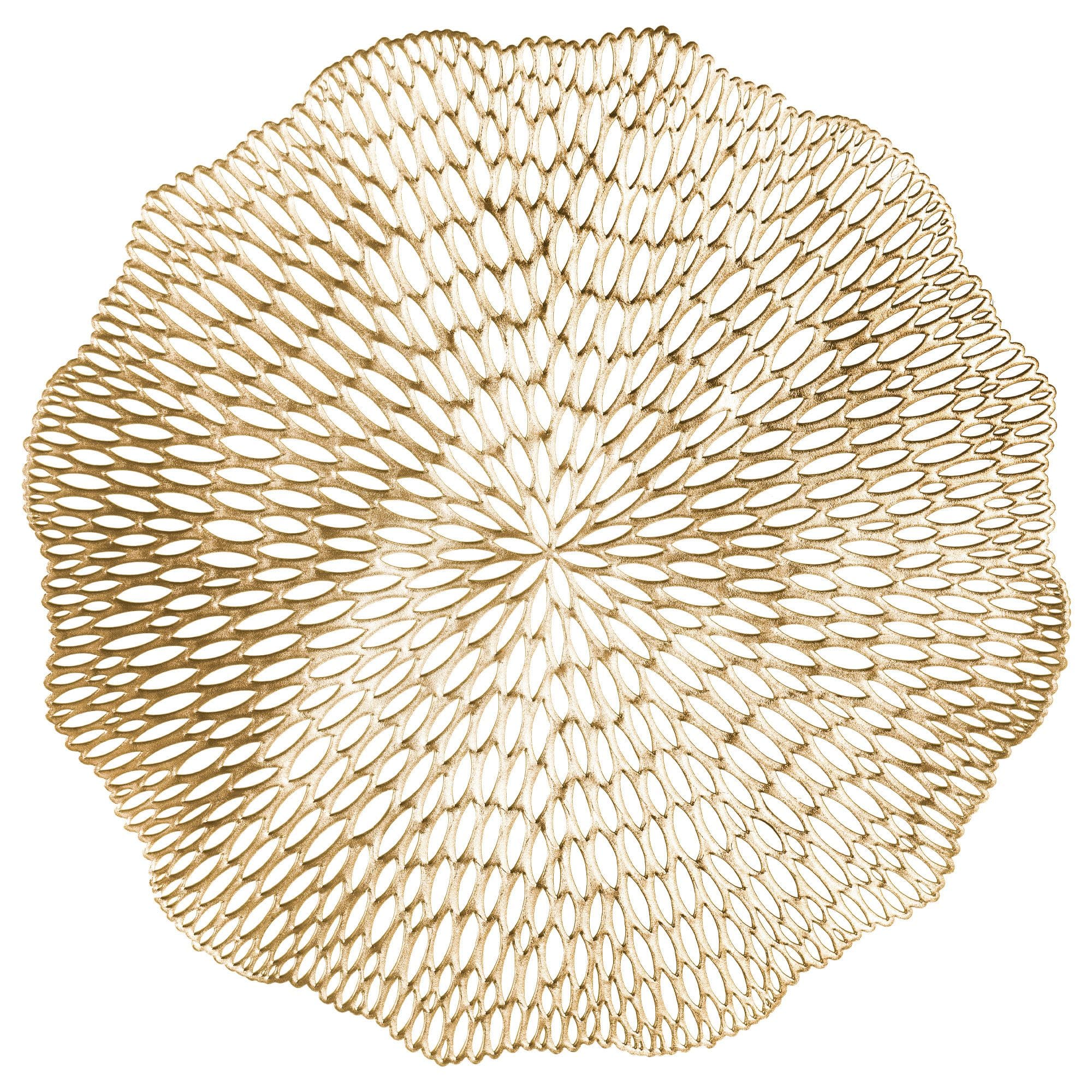 Blossom Vinyl Placemat, Gold, 14.5-inch, 4-pk