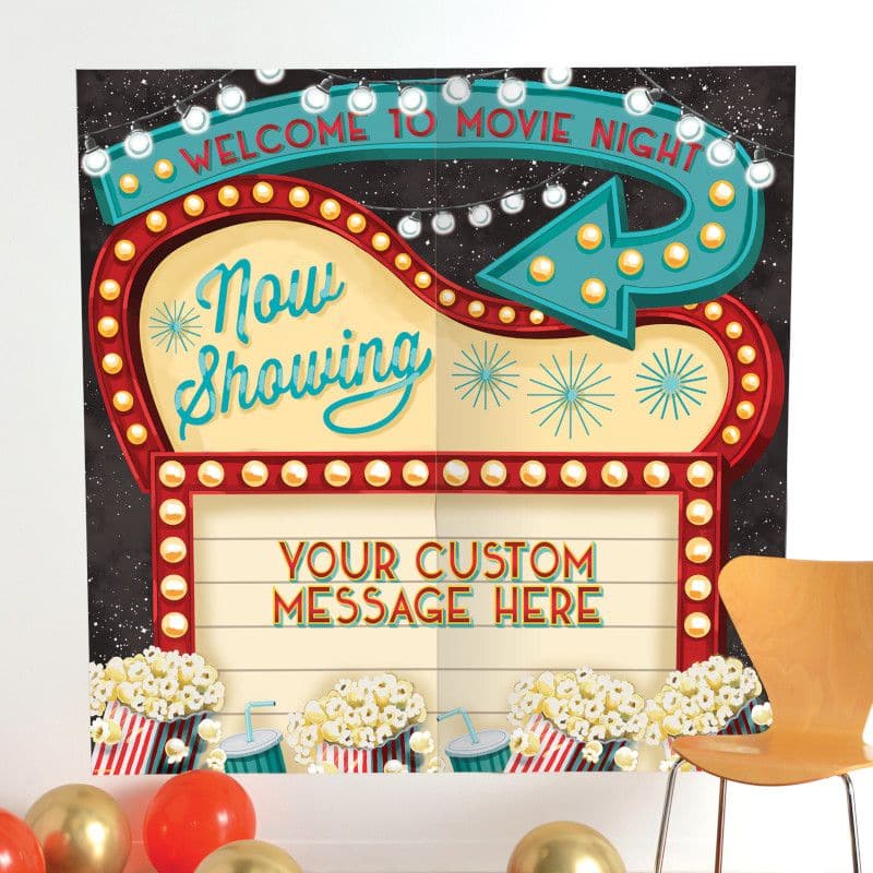 Movie Night Now Showing Customizable Scene Setter, 14.5-inch, Blue/Yellow