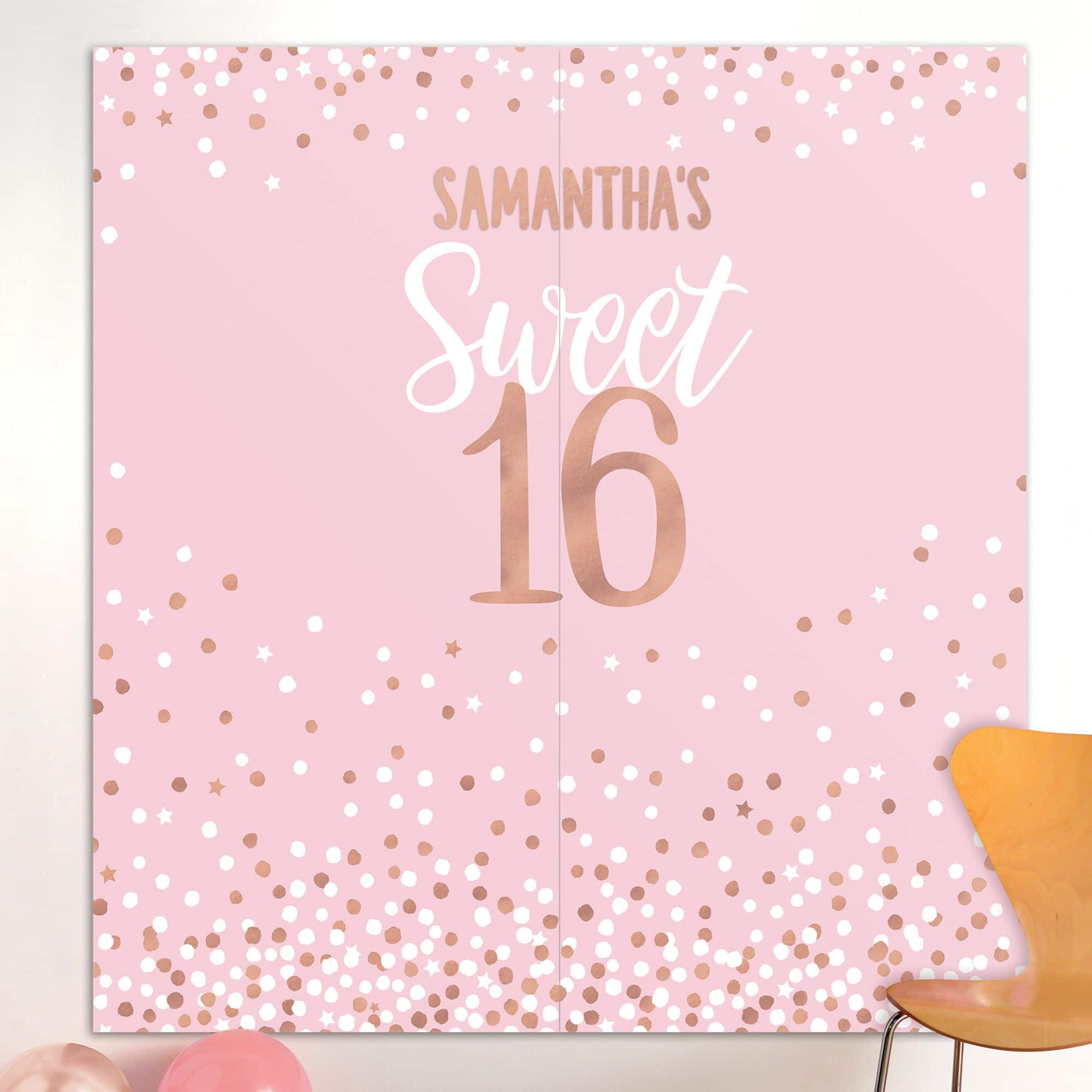 Sweet 16 Customizable Plastic Scene Setter, Pink, 19-inch, DIY