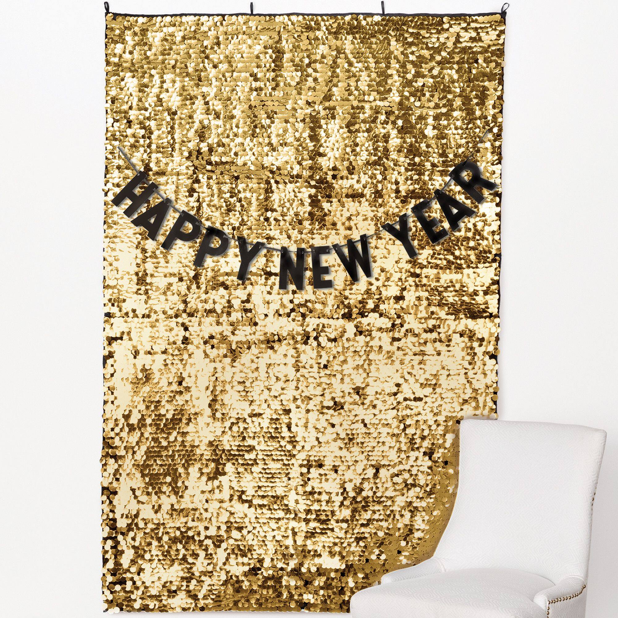 Happy New Year Paillette Backdrop Set