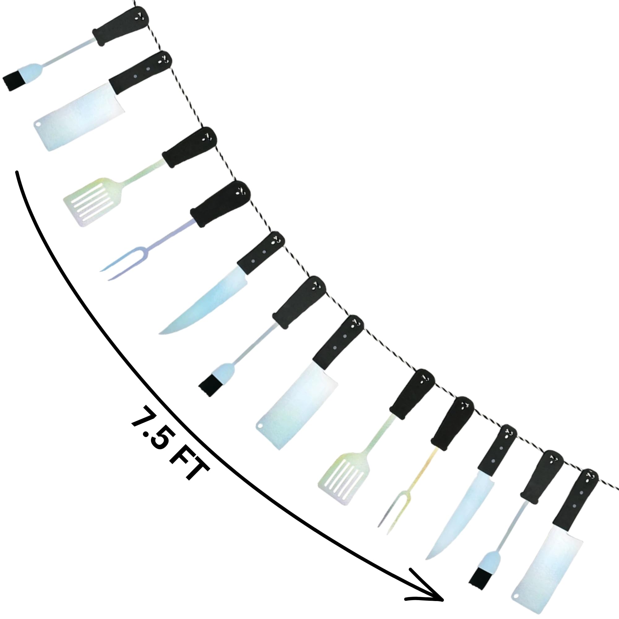 Summer BBQ Utensil Banner, 7.5-ft