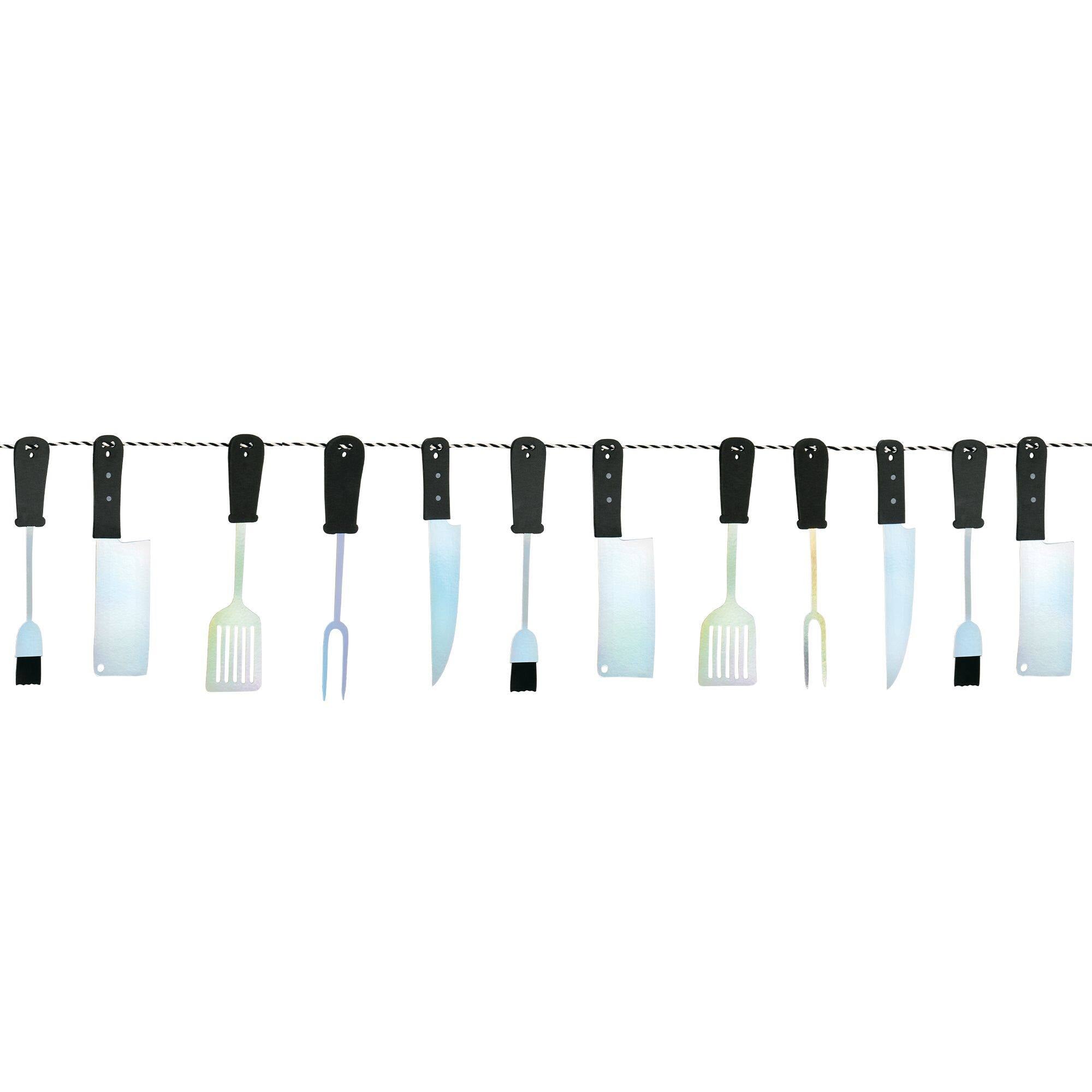Summer BBQ Utensil Banner, 7.5-ft