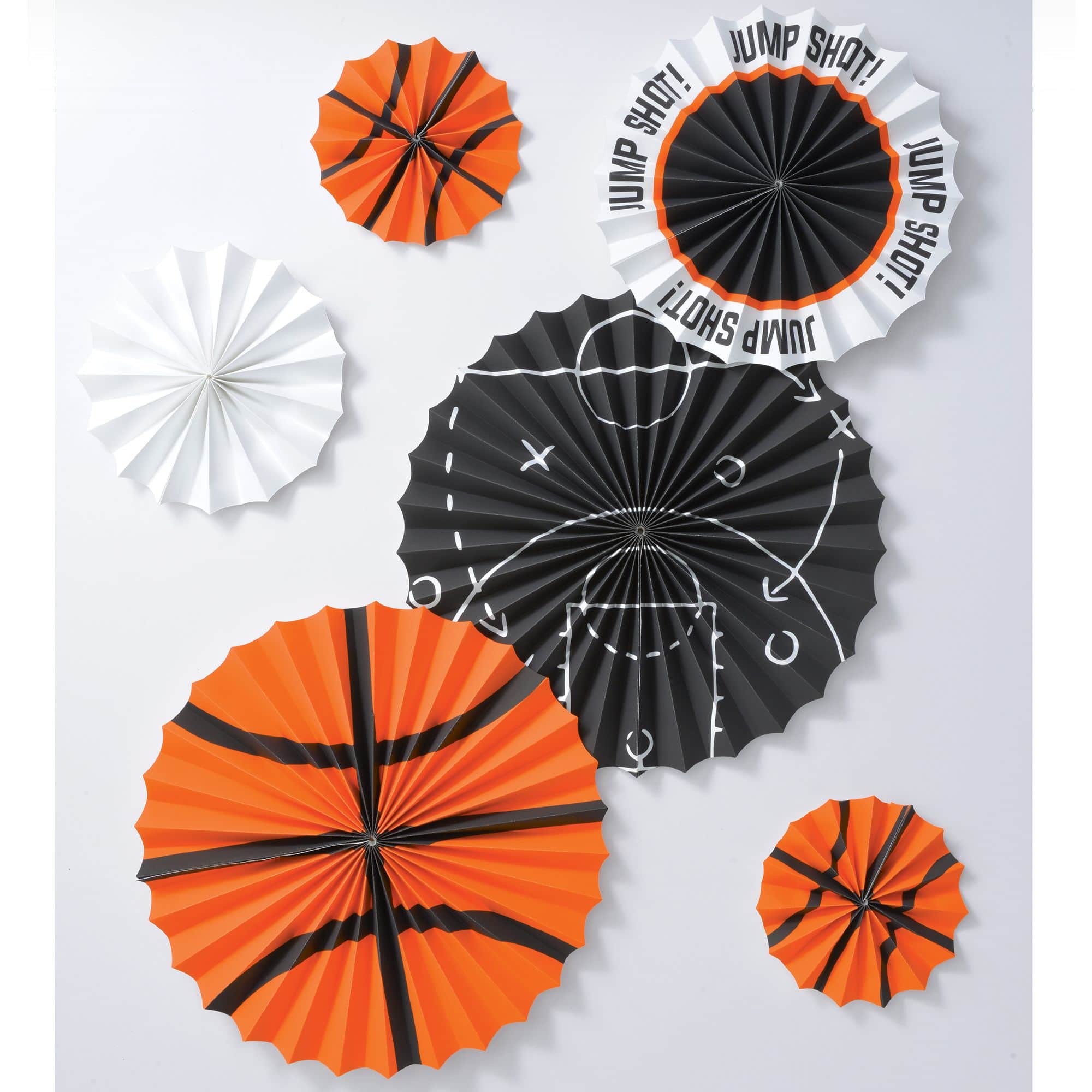 Basketball Fan Decoration Kit, Multi-Color, 6-pk