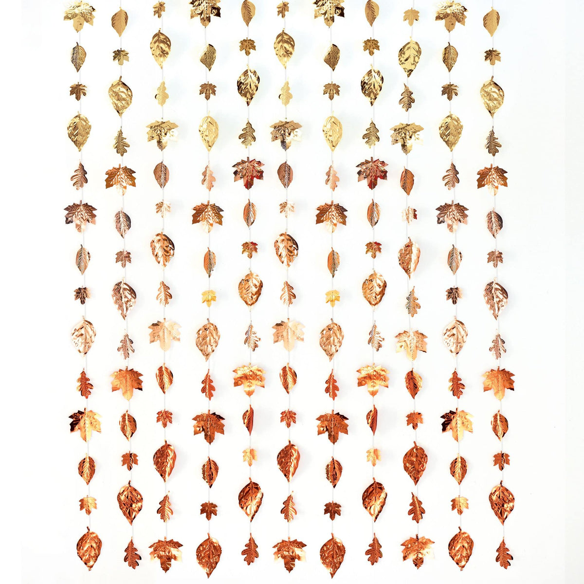 Metallic Leaves Hanging String Backdrop, Bronze/Gold