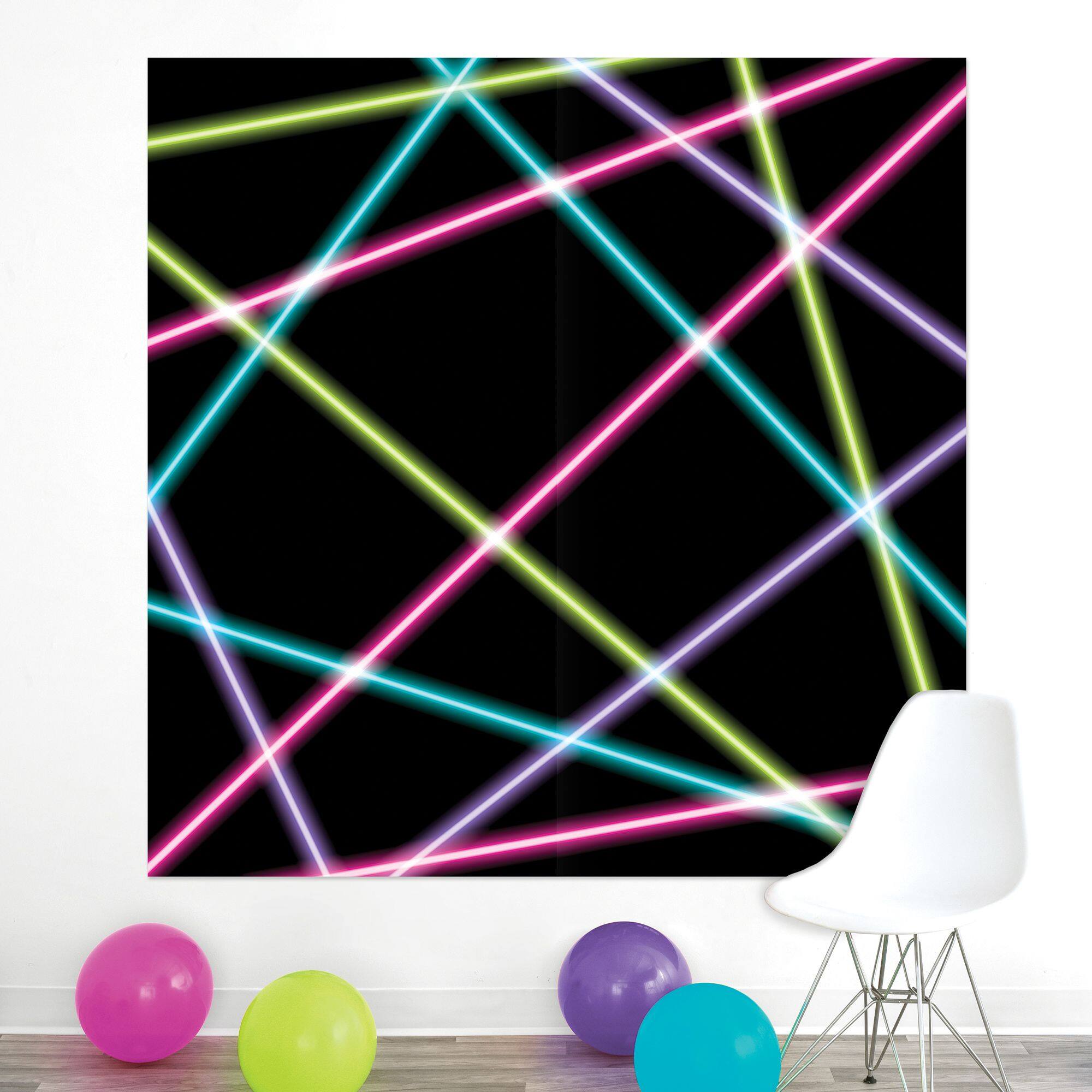 Retro Glow 80s 90s Scene Setter Decoration Kit