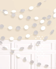 White Polka Dot String Decorations, 7-inch, 6-Pack