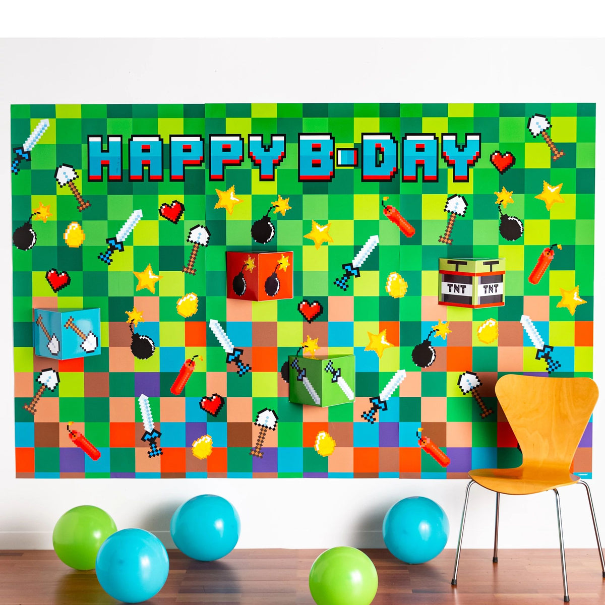 Pixel Party Scene Setter, Green, 8-inch, 7-pk