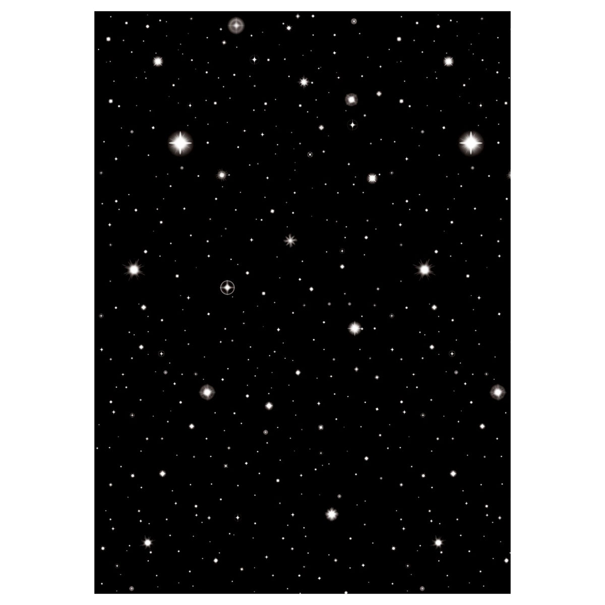 Plastic Scene Setter Room Roll, Black, Stars, 40-ft