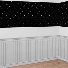 Plastic Scene Setter Room Roll, Black, Stars, 40-ft
