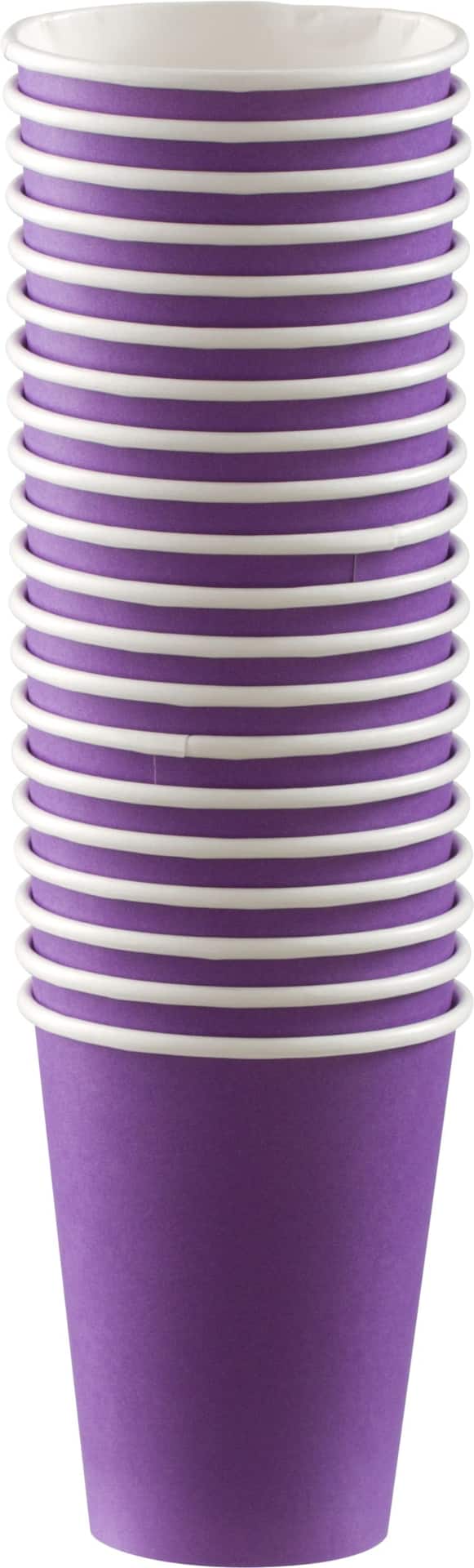 Purple Paper Disposable Cups, 12-ounce, 40-Pack