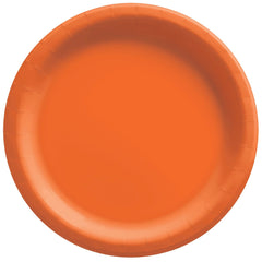 Vibrant Orange 10-inch Solid Paper Dinner Plates, 50-pk
