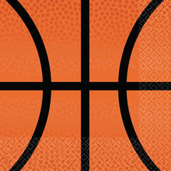 Basketball Beverage Napkins, Orange, 5 inch, 36-pk