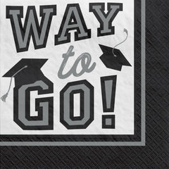 True to Your School Beverage Napkins, Grey, 5-inch, 40-pk