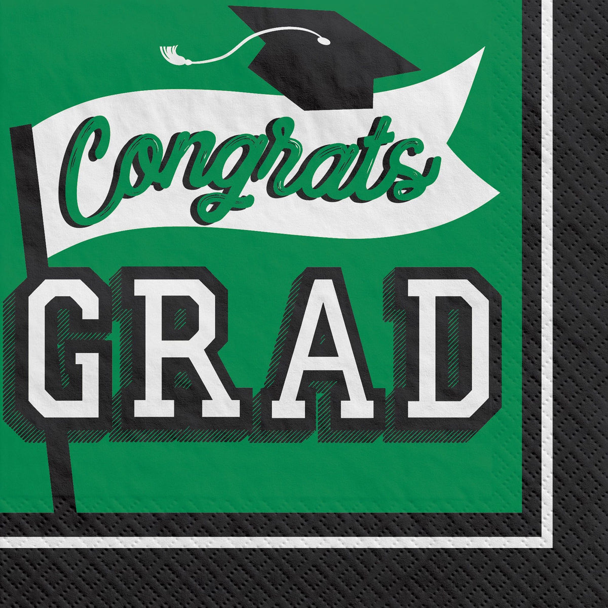 Congrats Grad! Lunch Napkins, Green, 6.5-inch, 40-pk, 2-ply