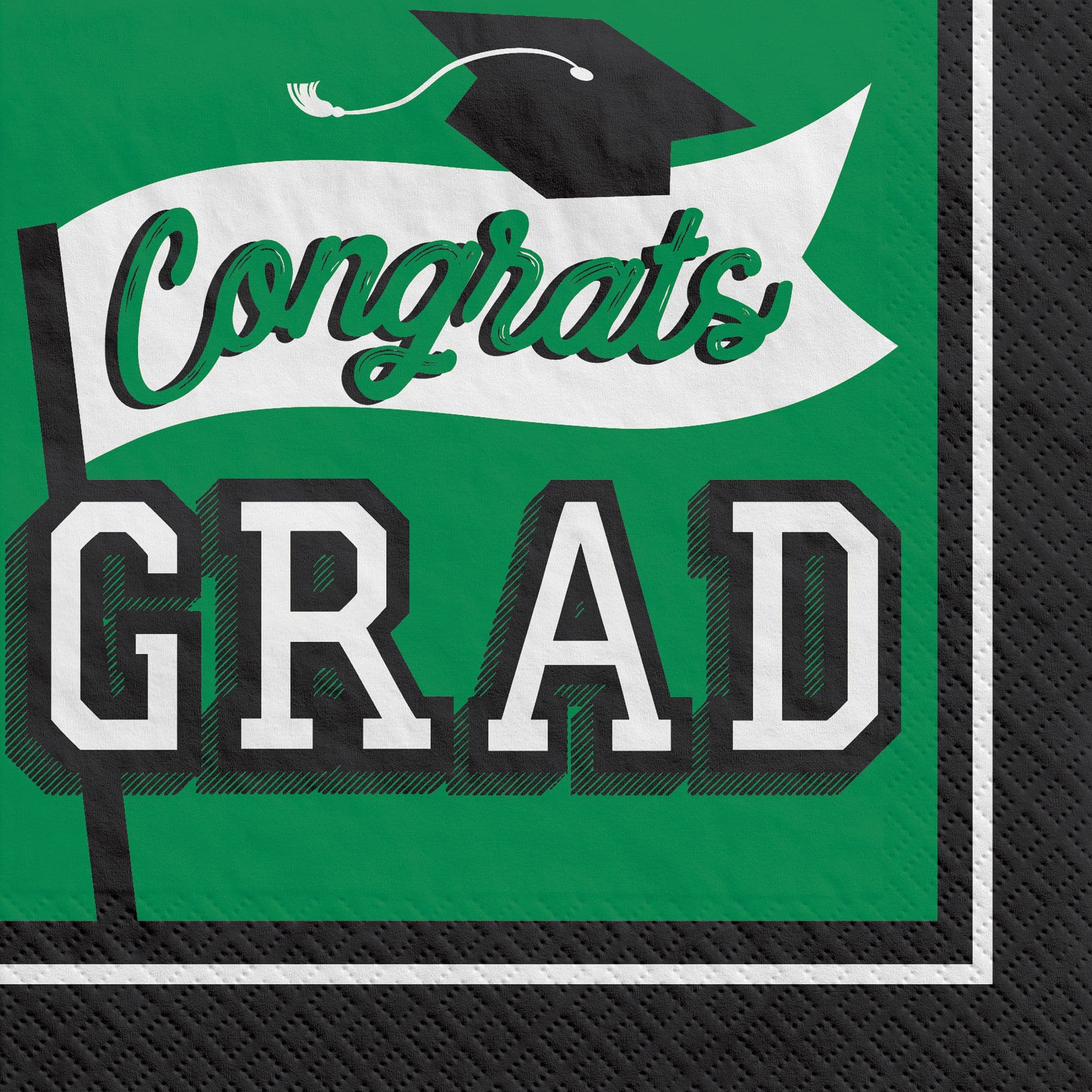 Congrats Grad! Lunch Napkins, Green, 6.5-inch, 40-pk, 2-ply
