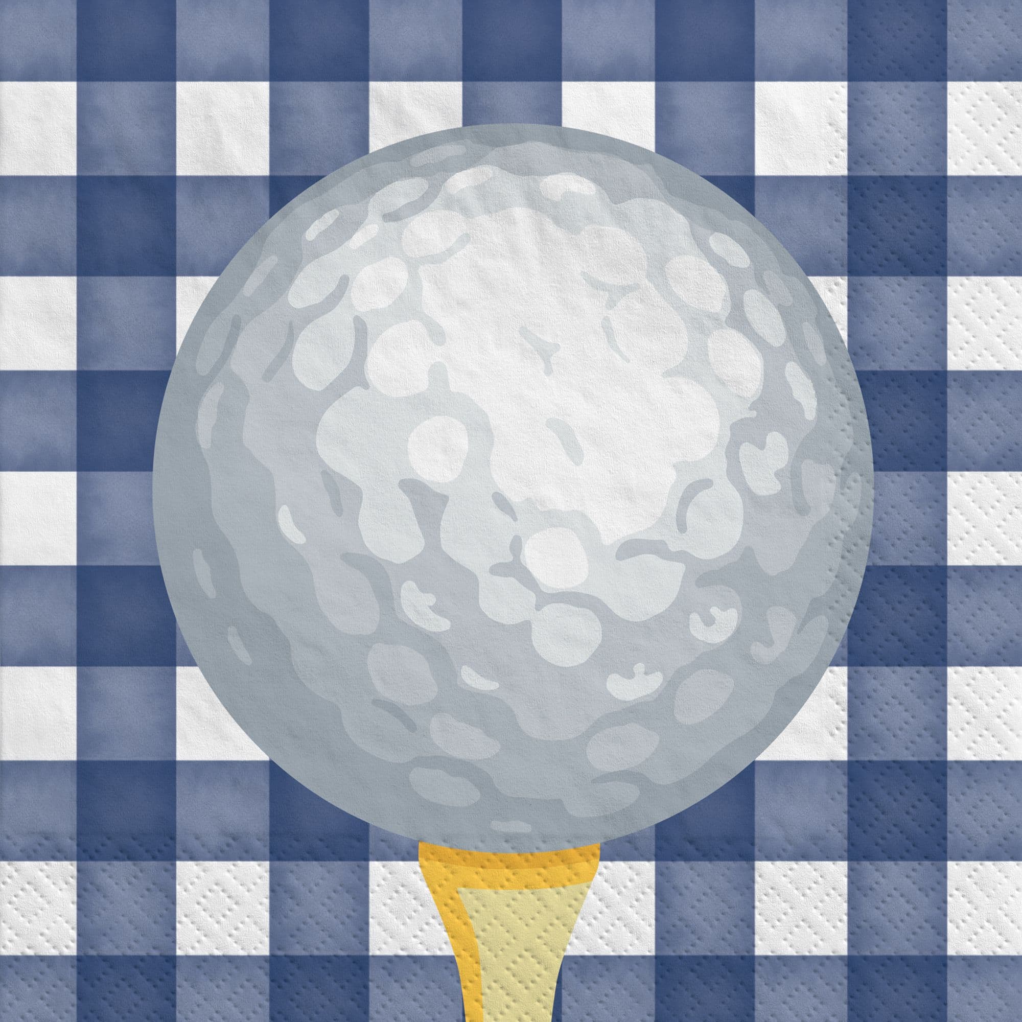 Golf "Hole in One" Lunch Napkins, Blue/White, 6.5-inch, 40-pk