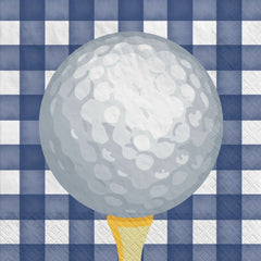 Golf "Hole in One" Lunch Napkins, Blue/White, 6.5-inch, 40-pk