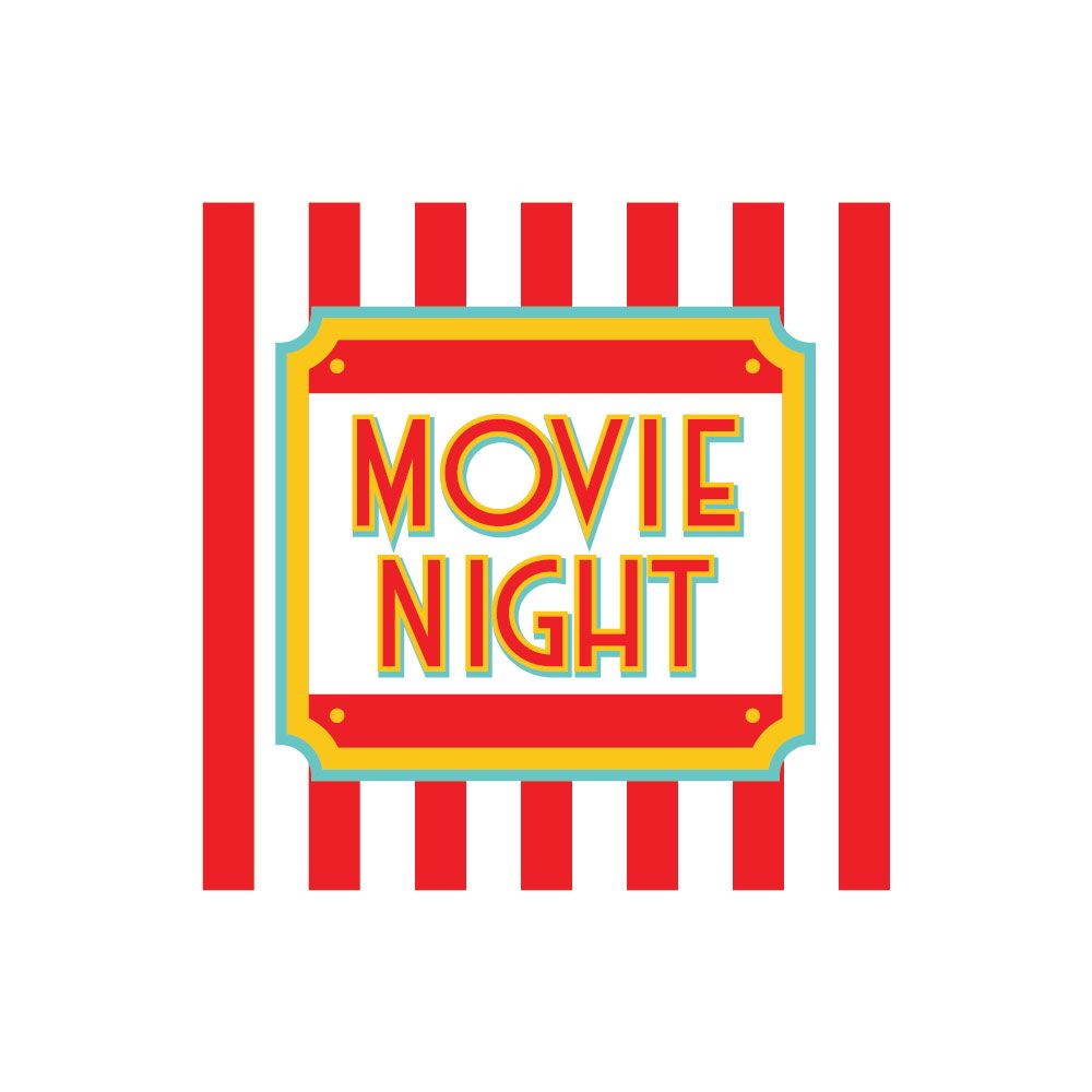 Movie Night Square Paper Lunch Napkins, Red/White, 6.5-inch, 40-pk