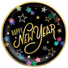 Starlight Happy New Year Round Paper Plates, 10-inch, 20-pk