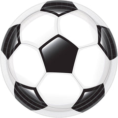 Soccer Ball Paper Dinner Plates, Black/White, 10.5 inch, 20-pk