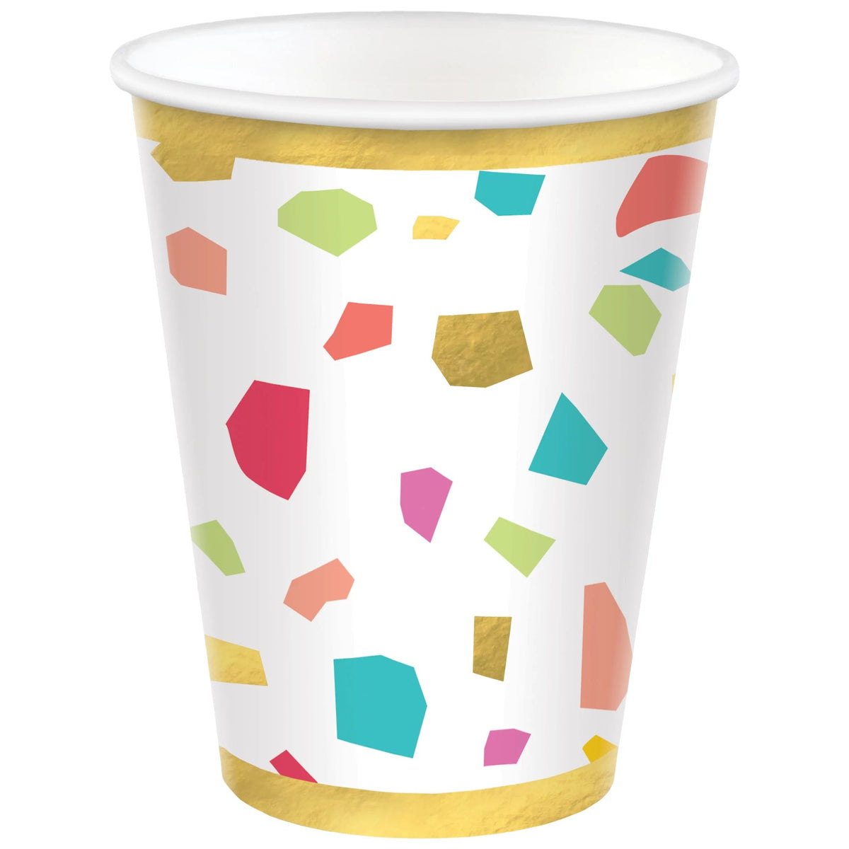 Rainbow Terrazzo 12oz Paper Cups, 20-pk