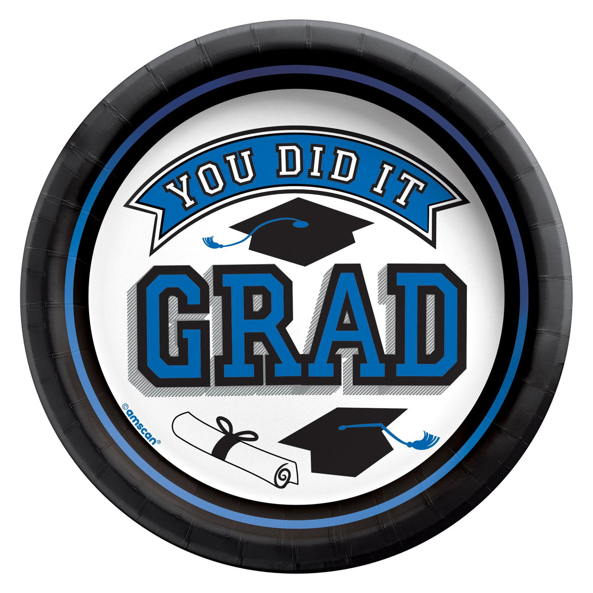 True to Your School You Did It Grad, Navy Blue, 7-inch, 20-pk Paper Plates