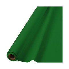 Festive Green Plastic Table Cover Roll, 40 inch x 100 foot