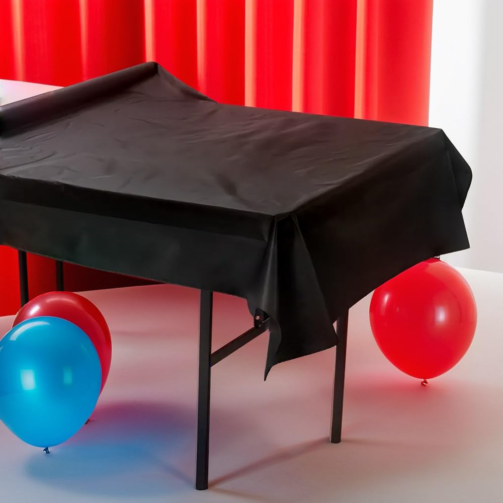 Jet Black Plastic Table Cover Roll - 40 x 100'