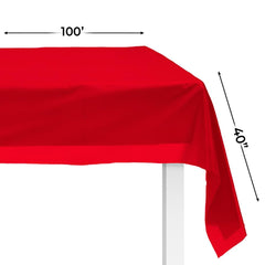 Apple Red Plastic Table Roll - 40 x 100'