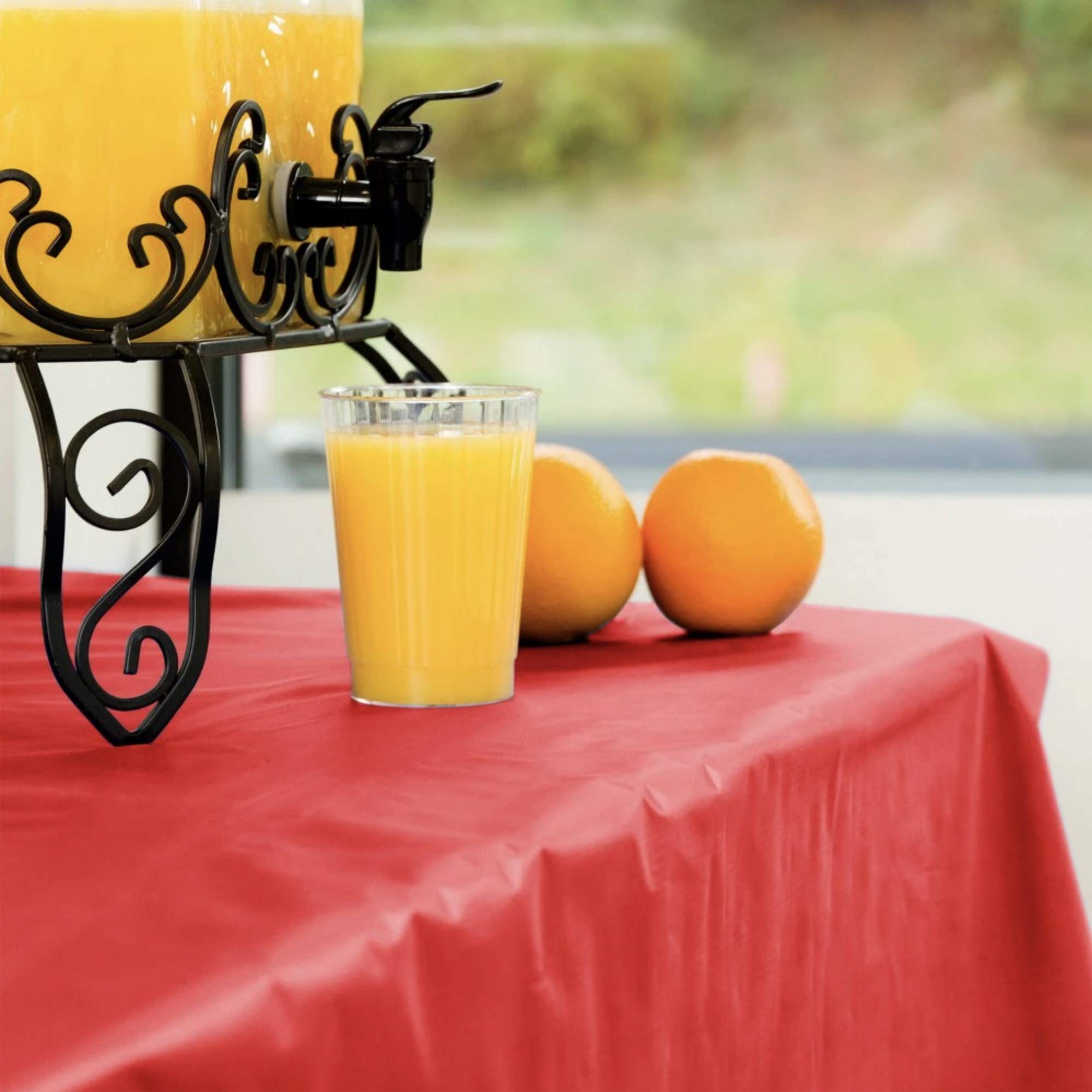 Apple Red Plastic Table Roll - 40 x 100'