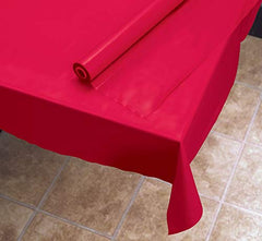 Apple Red Plastic Table Roll - 40 x 100'