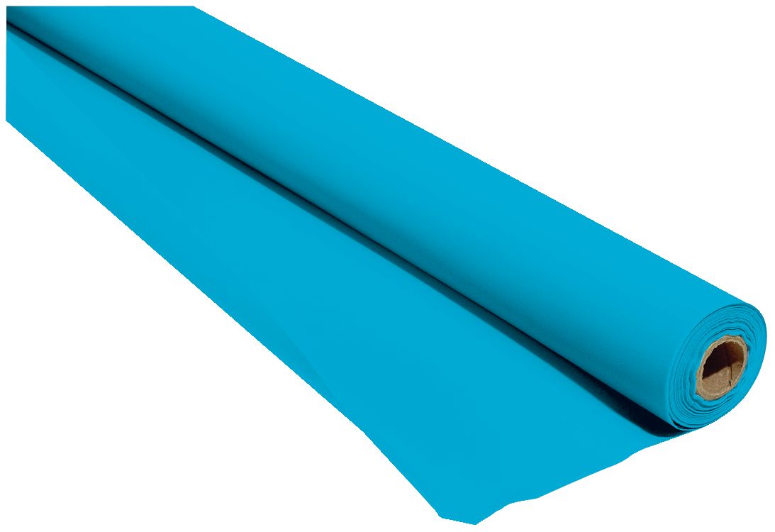 Caribbean Blue Plastic Table Cover Roll, 40 inch x 100 foot