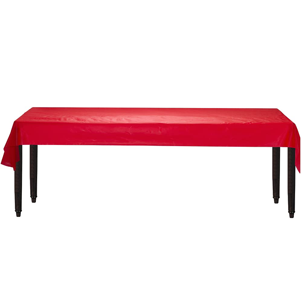 Jumbo Apple Red Plastic Table Cover Roll - 40 x 250'