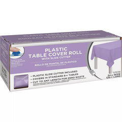 Lavender Plastic Table Cover Roll, Slide Cutter, 54x126-ft.