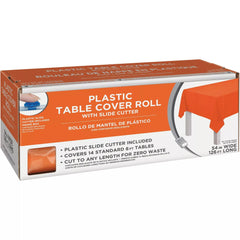 Orange Plastic Table Cover Roll, 54 inch x 126 foot
