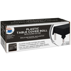 Black Plastic Table Cover Roll, 40 inch x 126 foot, Slide Cutter