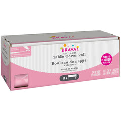 Reusable Plastic Table Cover Roll, New Pink, 40x126 inch, 1-pk