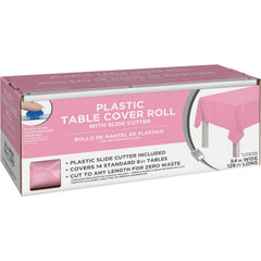 Reusable Plastic Table Cover Roll, New Pink, 40x126 inch, 1-pk