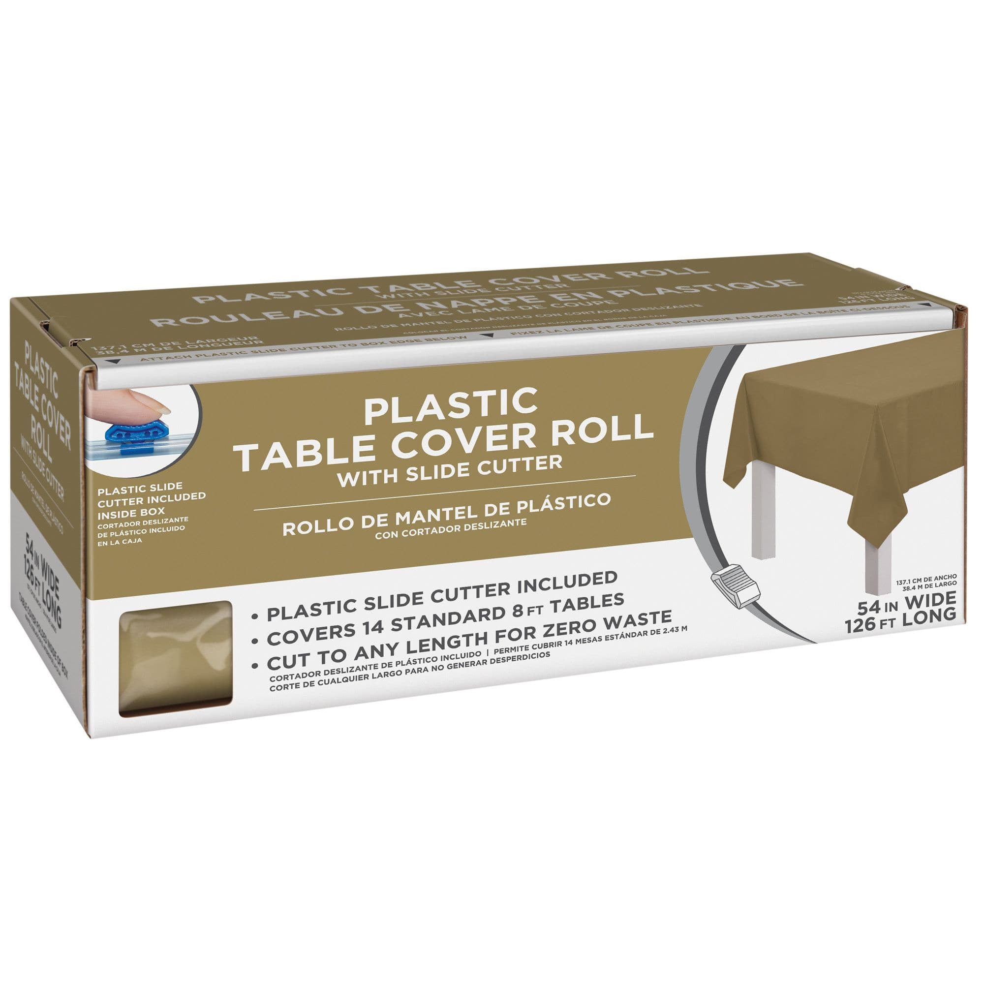 Rectangle Plastic Table Cover Roll, 40 inch x 126 foot