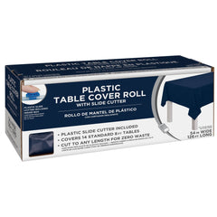 Plastic Table Cover Roll, True Navy, 54 inch x 126 ft