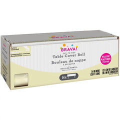 Vanilla Cream Plastic Table Cover Roll, 54 inch x 126 ft