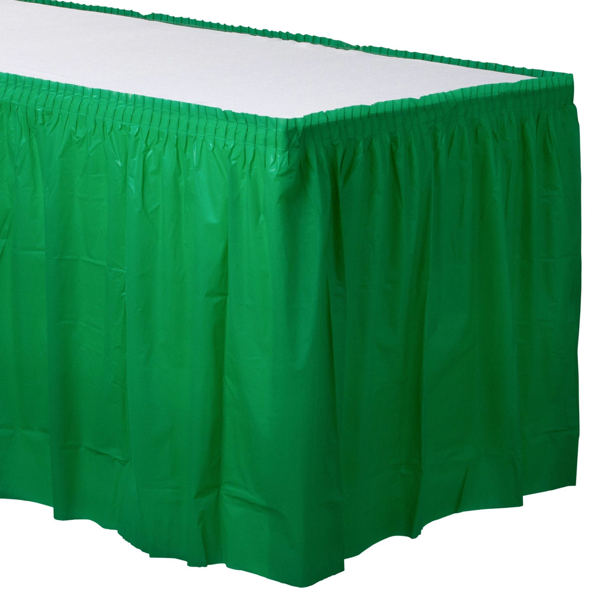 Festive Green Plastic Table Skirt
