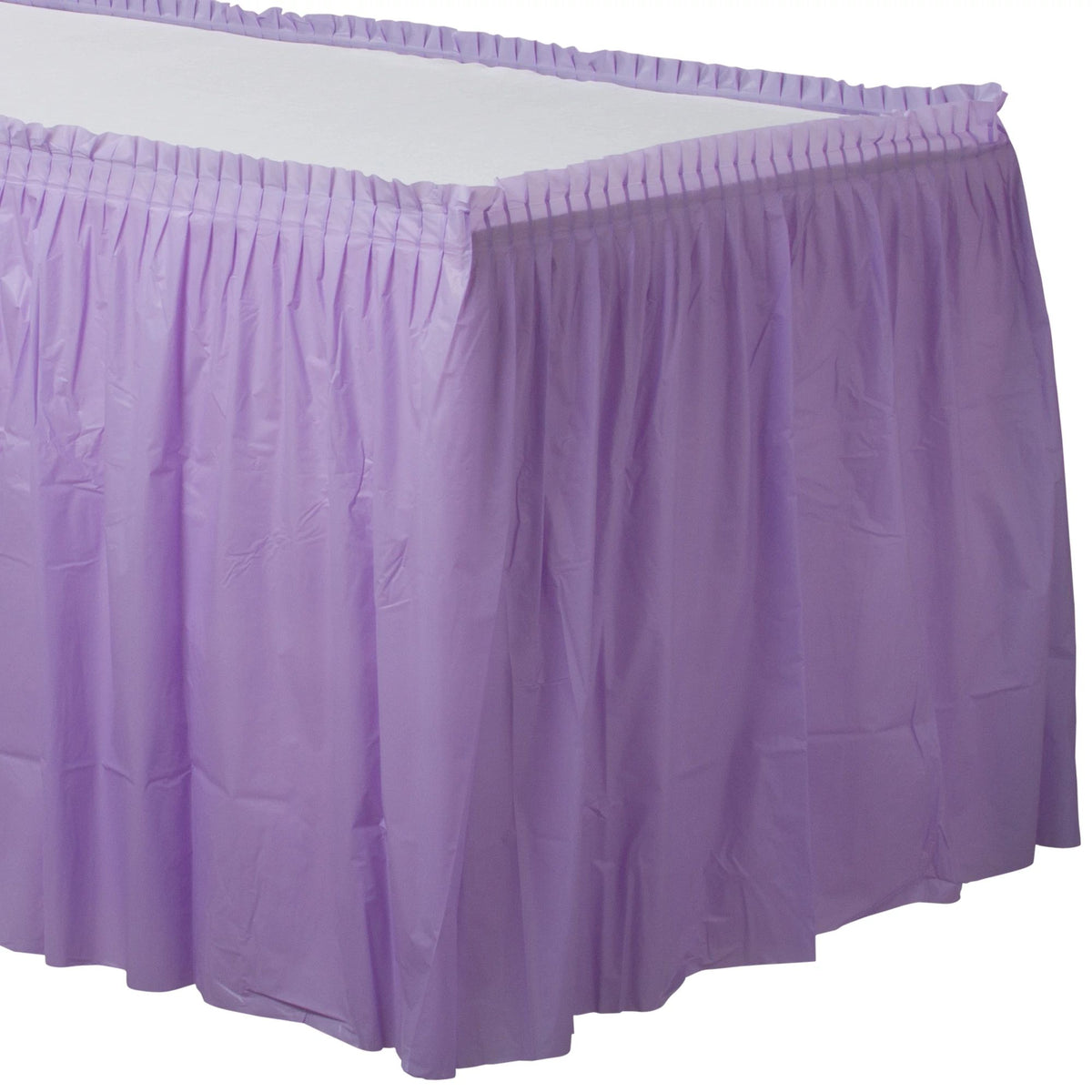 Elegant Lavender Plastic Table Skirt