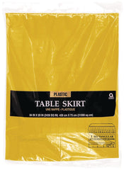 Yellow Plastic Reusable Table Skirt, 29 inch x 168 inch