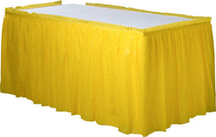 Yellow Plastic Reusable Table Skirt, 29 inch x 168 inch