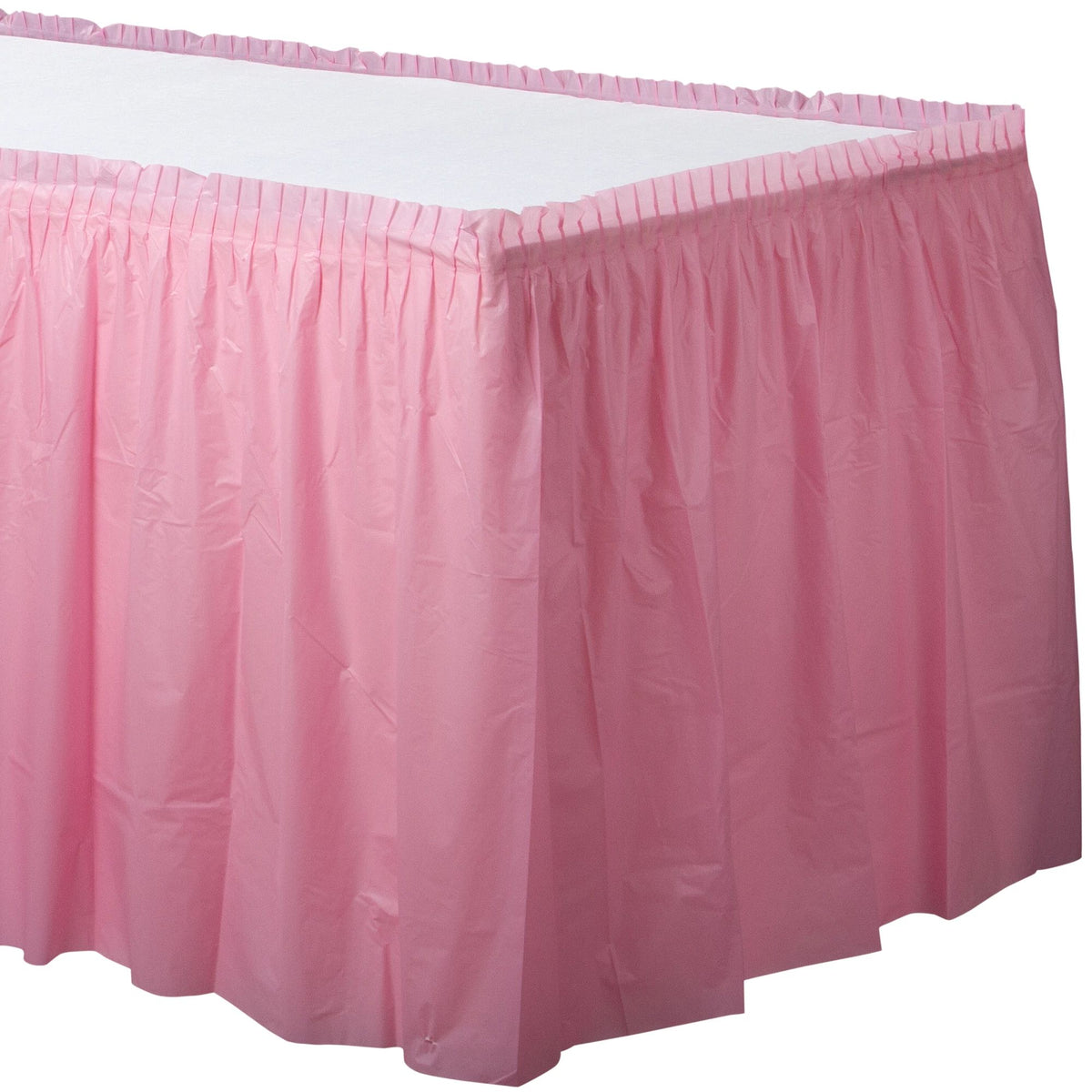 Elegant New Pink Plastic Table Skirt