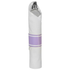Lavender Premium Rolled Cutlery Set with Guest Towel | 10 Count